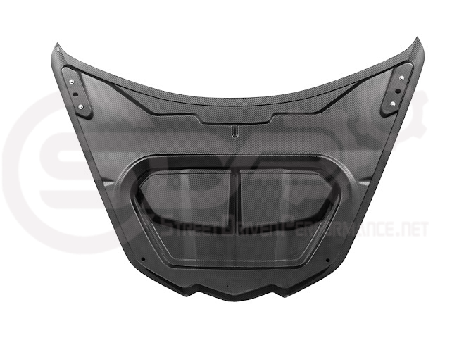 2020-PRESENT CHEVROLET CORVETTE C8 | SDP PERFORMANCE TRACK STYLE DOUBLE SIDED DRY CARBON FIBER FRONT HOOD