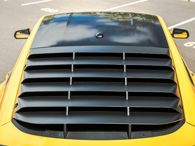 2015-2023 Ford Mustang S550 Coupe | MATTE BLACK Rear Window Louver Sun Shade Cover