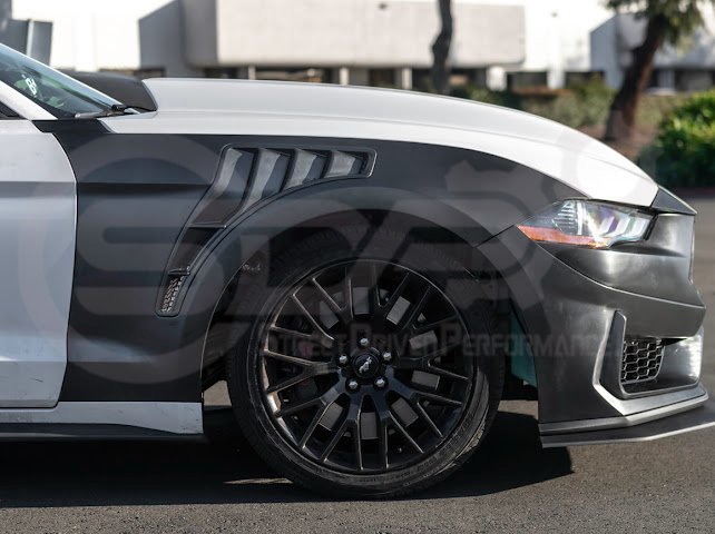 2018-2023 Ford Mustang S550 | GTD Style Primed Black Front Side Vented Fenders