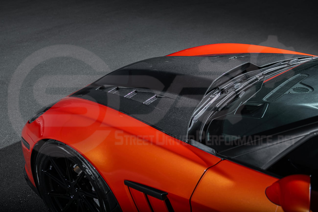 2005-2013 CHEVROLET CORVETTE C6 | SDP PERFORMANCE STYLE CARBON FIBER VENTED COWL HOOD