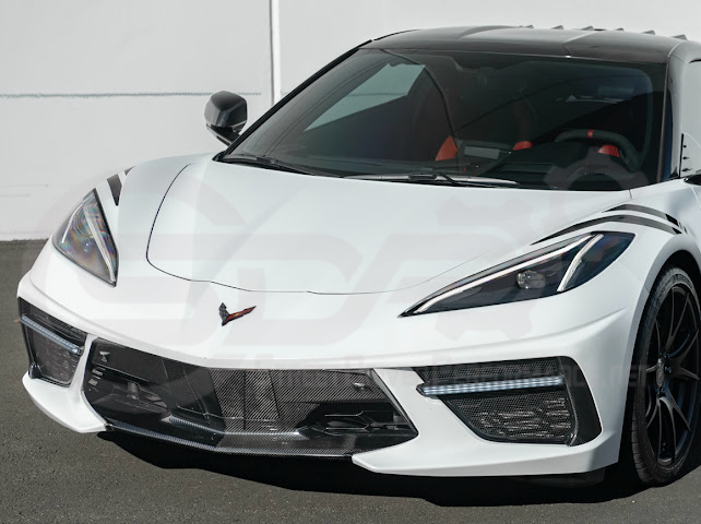 2020-UP CORVETTE C8 STINGRAY & Z51 | SEQUENTIAL FRONT GRILLE LED DRL LIGHT BAR BEZEL INSERTS PAIR