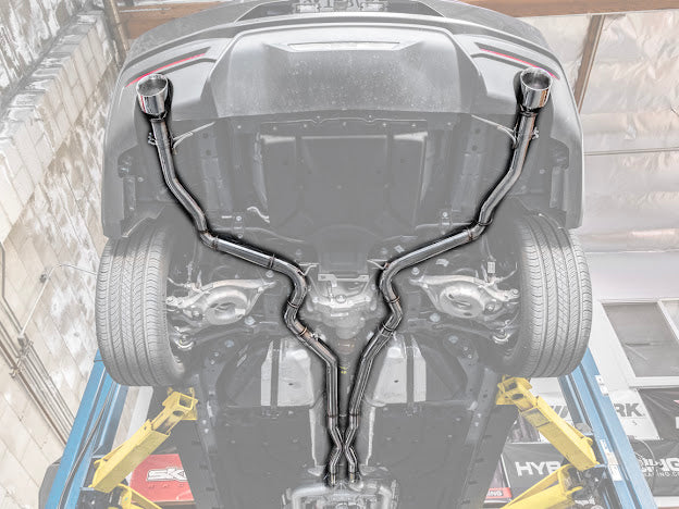 2024-Up Ford Mustang GT 5.0L | T-304 Straight Through Cat Back Dual Tips Exhaust