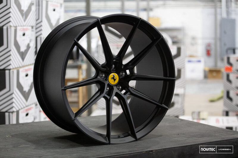 Vossen x Novitec NF9 21x12in - 5x114.3 BP - ET30 - Satin Black Ferrari 488 / F8 Rear Wheel