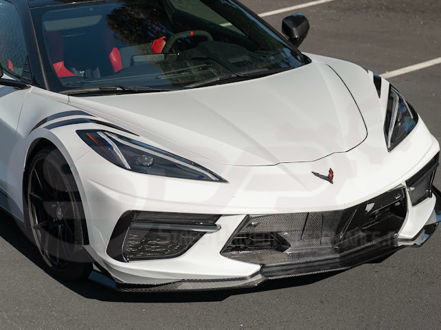 2020+ CORVETTE C8 STINGRAY & Z51 | Z06 Z07 PERFORMANCE FRONT LIP SPLITTER & CANARDS GROUND EFFECTS