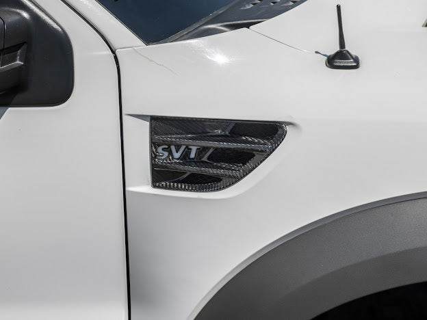 2009-2014 Ford F-150 Raptor SVT | SDP Package Carbon Fiber Side Fender Vents Trim Replacement (Pair)