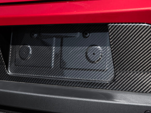 2024-UP MUSTANG S650 | CARBON FIBER LICENSE PLATE FRAME BACKING