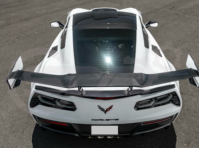 2014-2019 CHEVROLET CORVETTE C7  | EXTENDED REAR HIGH SPOILER WITH WING RISER