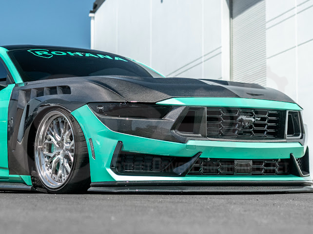 2024-Up Ford Mustang S650 Dark Horse | CARBON FIBER Front Upper Grille Insert Trim Pair