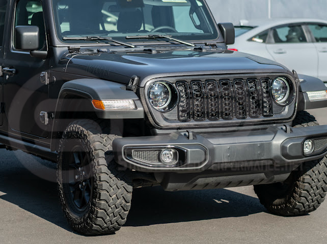 2024-UP JEEP WRANGLER GLADIATOR | FACTORY STYLE FRONT BUMPER GRILLE INSERT SURROUNDING REPLACEMENT