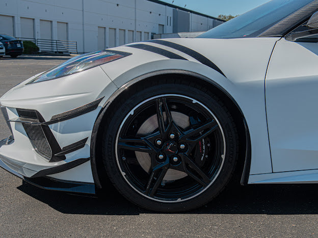 2020+ CORVETTE C8 STINGRAY & Z51 | Z06 Z07 PERFORMANCE FRONT LIP SPLITTER & CANARDS GROUND EFFECTS