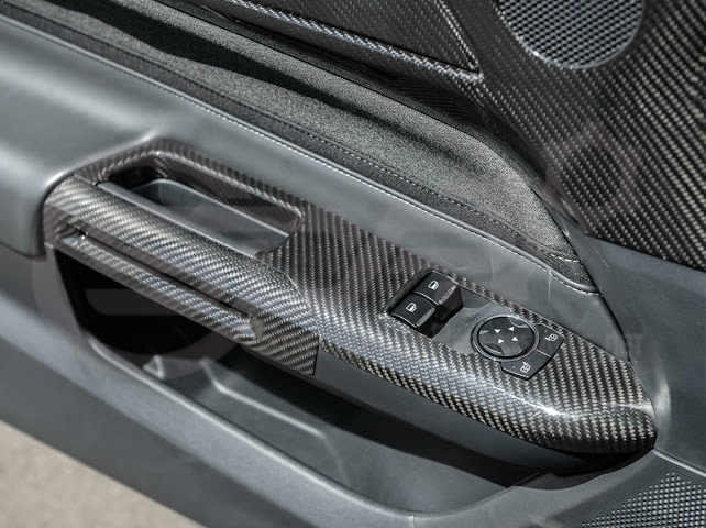 2015-2023 FORD MUSTANG S550 | CARBON FIBER SIDE DOOR GLASS LIFTING PANEL COVER TRIM