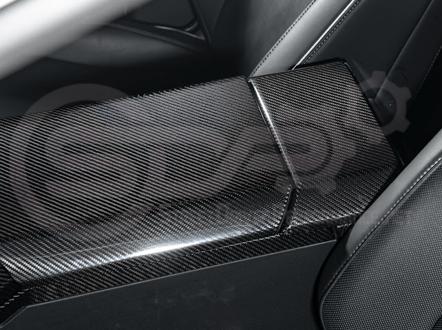 2024-Up Tesla Cybertruck | Interior DRY Carbon Fiber Center Cup Holder Trim Cover