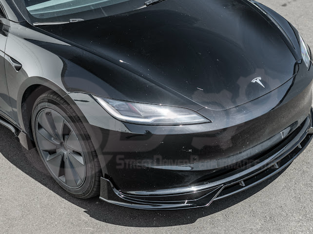 2024-UP TESLA MODEL 3 TRACK STYLE FRONT LIP SPLITTER GROUND EFFECTS