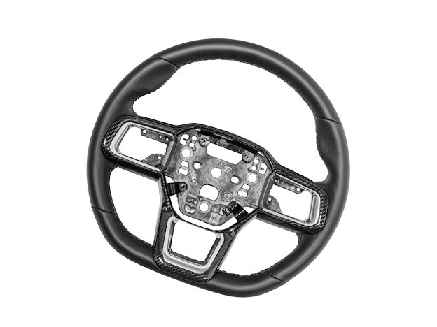 2024-Up Ford Mustang S650 | CARBON FIBER Stick-On Steering Wheel Interior Trim Cover