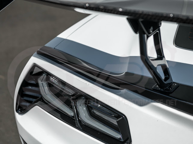 2014-2019 CHEVROLET CORVETTE C7  | EXTENDED REAR HIGH SPOILER WITH WING RISER