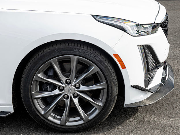 2020-2024 CADILLAC CT5-V & CT5 SPORT | BLACKWING PACKAGE CARBON FIBER FRONT LIP SPLITTER CANARDS