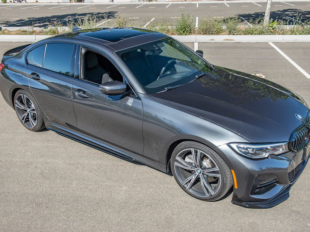2019-Up BMW G20 3-Series | M-Sport Style GLOSSY BLACK Side Skirts Rocker Panel Ground Effects
