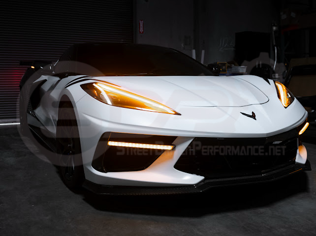 2020-UP CORVETTE C8 STINGRAY & Z51 | SEQUENTIAL FRONT GRILLE LED DRL LIGHT BAR BEZEL INSERTS PAIR