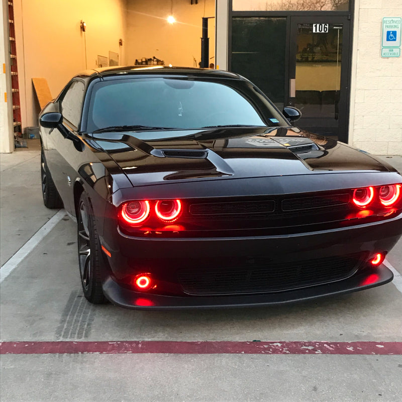 Oracle 15-21 Dodge Challenger Waterproof LED Fog Light Halo Kit - Colo Oracle 15-21 Dodge Challenger Waterproof LED Fog Light Halo Kit - Colo