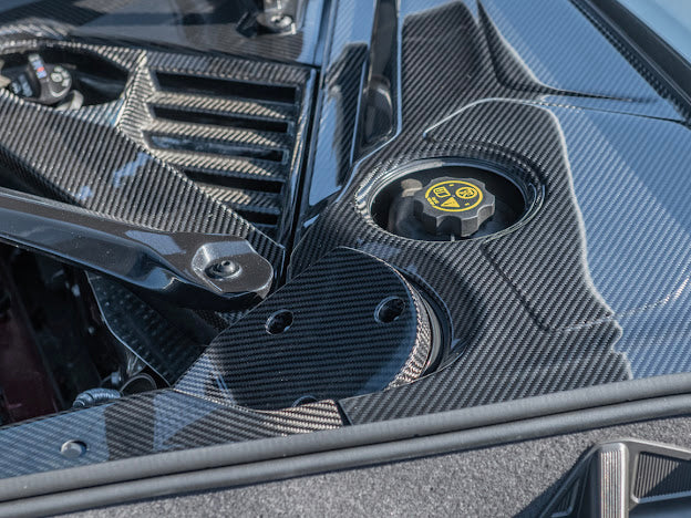 2020+ CHEVROLET CORVETTE C8 | CARBON FIBER ENGINE BAY STRUT COVERS REPLACEMENT