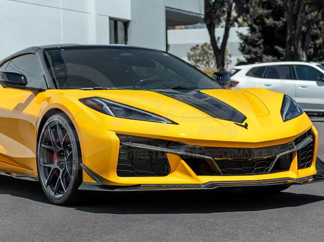 2023-UP CORVETTE C8 Z06 | Z07 EXTENDED PACKAGE CARBON FIBER FRONT LIP SPLITTER & CANARDS GROUND EFFECTS