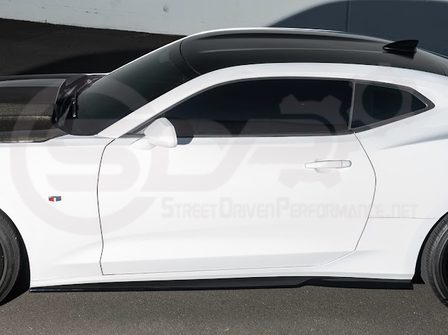 2016-2024 Camaro SS & 2019-2024 Chevrolet Camaro LT / LS / RS Models | SDP T6 Style GLOSSY BLACK Front Lip Splitter Side End Cap & Side Skirts Aero Kit