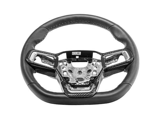 2024-Up Ford Mustang S650 | CARBON FIBER Stick-On Steering Wheel Interior Trim Cover