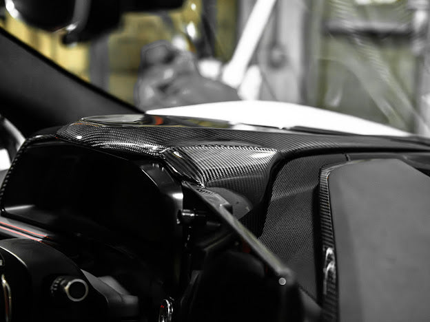 2020+ CHEVROLET CORVETTE C8 CARBON FIBER UPPER DASH INSTRUMENT PANEL FULL COVER KIT