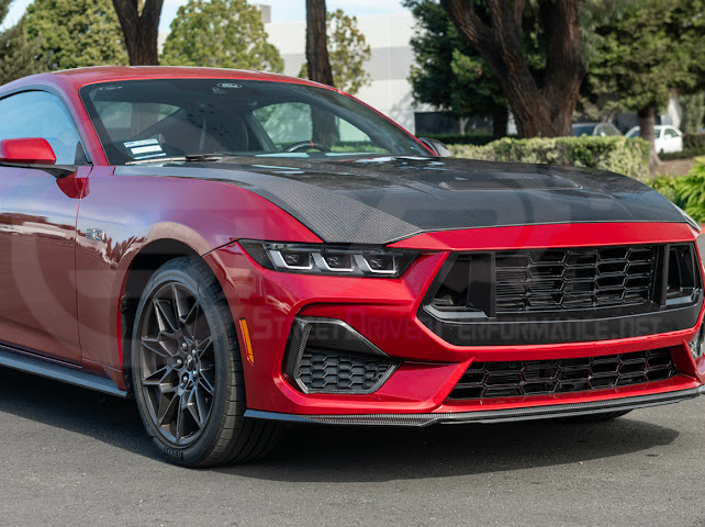 2024-Up Ford Mustang S650 | Factory Style CARBON FIBER Front Hood with Hood Vent (2 versions)