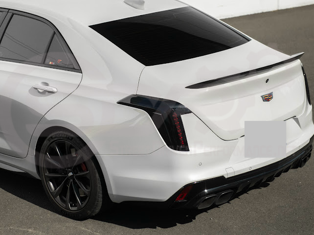 2020-Up Cadillac CT4 | SMOKE TINTED Rear Tail Light Trim Bezel Cover Pair