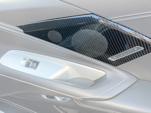 2020+ CORVETTE C8 CARBON FIBER INTERIOR DOOR SPEAKER COVER