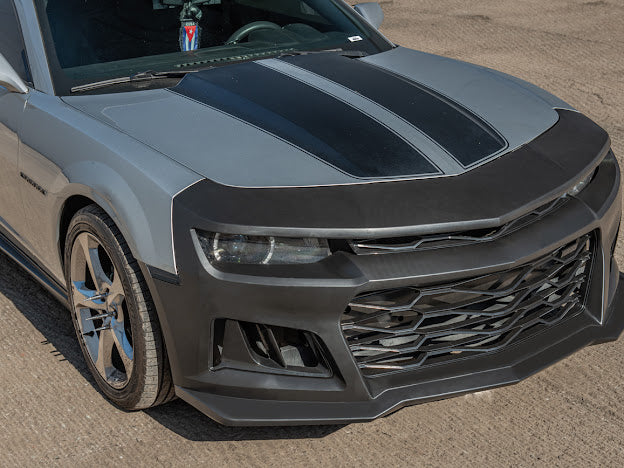 2014-2015 5th Gen Camaro - ZL1 Style Front Bumper Kit For Camaro Upper Lower Grille Badgeless W/O Fog Light