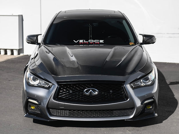 2014-Up Infiniti Q50 V37 | Performance CARBON FIBER Front Vented Hood