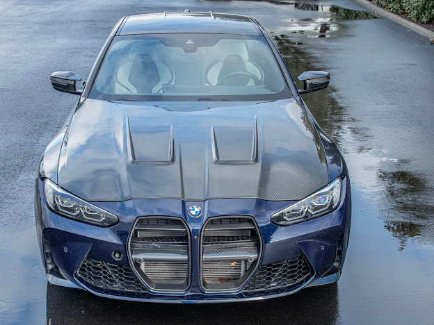 2021-UP BMW G80 M3 & G82 / G83 M4 | VORSTEINER STYLE CARBON FIBER FRONT KIDNEY GRILLE TRIM SURROUNDING INSERT (PAIR)