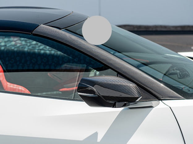 2020+ CHEVROLET CORVETTE C8 CARBON FIBER SIDE WINDOW A-PILLAR VENT COVER TRIM