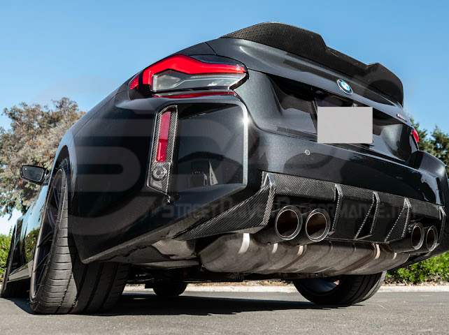 2023-UP BMW G87 M2 | FACTORY STYLE CARBON FIBER REPLACEMENT REAR BUMPER REFLECTOR TRIM PAIR