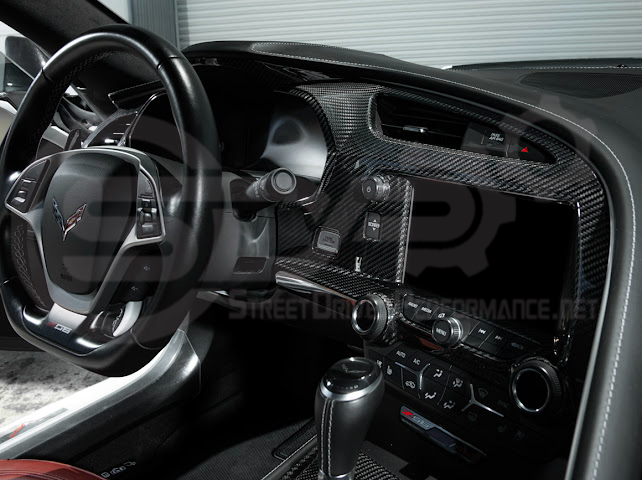 2014-2019 CHEVROLET CORVETTE C7 | FACTORY STYLE DRY CARBON FIBER CENTER INFOTAINMENT INSTRUMENT PANEL CLUSTER TRIM PLATE COVER OVERLAY