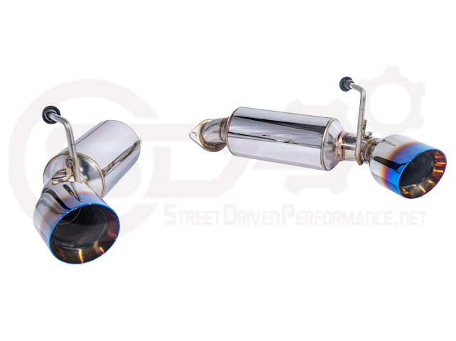 (2014-2016 INFINITI Q60 MUFFLER AXLE BACK EXHAUST (ANDOLIZED SILVER OR BURNT BLUE TIPS)
