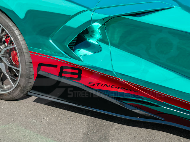 2020-UP CORVETTE C8 STINGRAY & Z51 | 5VM STYLE 2PCS GLOSSY BLACK SIDE SKIRTS ROCKER PANEL GROUND EFFECTS