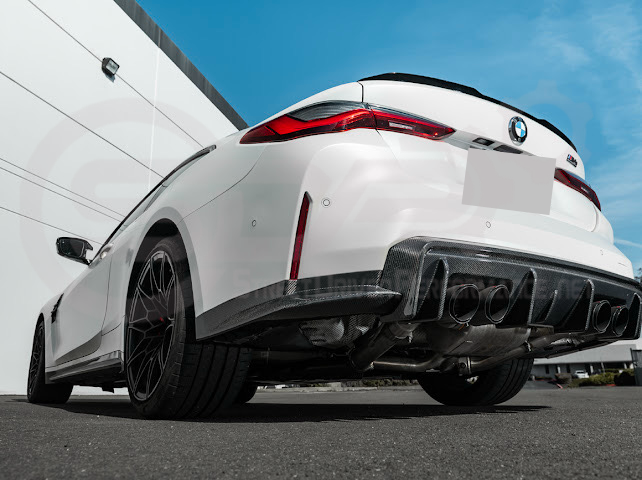 2021-PRESENT BMW G82/G83 M4 | 3D STYLE CARBON FIBER REPLACEMENT 3PCS REAR DIFFUSER APRON