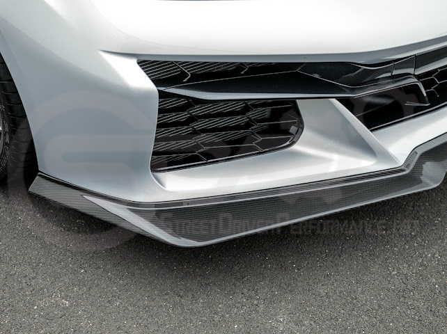 2023-UP CORVETTE C8 Z06 | Z07 STYLE EXTENDED ONE-PIECE FRONT LIP SPLITTER GROUND EFFECTS