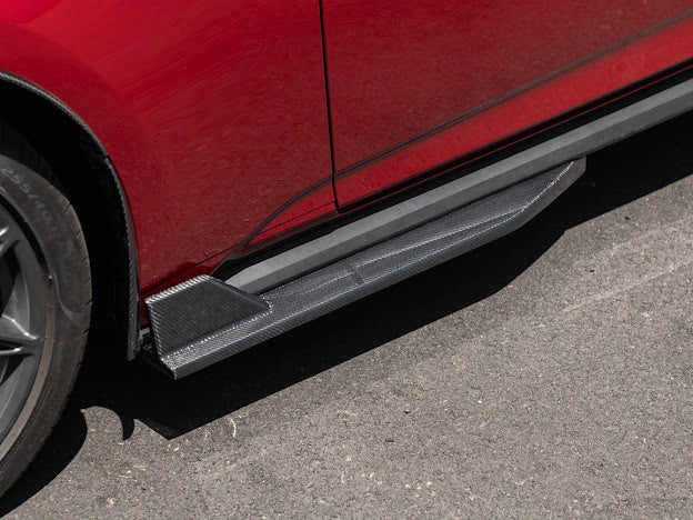 2024-UP FORD MUSTANG S650 | GT350R PERFORMANCE STYLE CARBON FIBER SIDE SKIRTS EXTENSION ROCKER PANELS GROUND EFFECTS