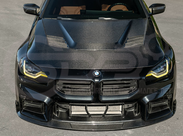 2023-Up BMW G87 M2 | TR Style 3PCS Carbon Fiber Front Bumper Splitter Lip Ground Effects