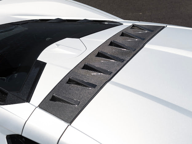 2020+ CHEVROLET CORVETTE C8 COUPE | CARBON FIBER REAR ROOF WING SPOILER VORTEX GENERATORS