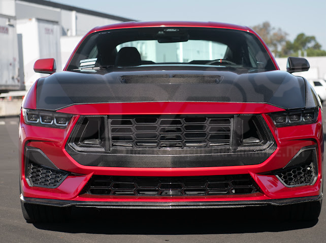 2024-Up Ford Mustang S650 | Factory Style CARBON FIBER Front Hood with Hood Vent (2 versions)