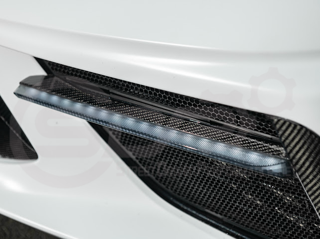 2020-UP CORVETTE C8 STINGRAY & Z51 | SEQUENTIAL FRONT GRILLE LED DRL LIGHT BAR BEZEL INSERTS PAIR