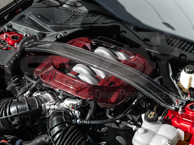2024-Up Ford Mustang S650 | S650 Dark Horse Style CARBON FIBER Engine Strut Brace Balance Tower Bar