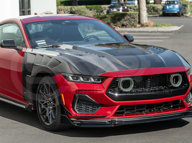 2024-Up Ford Mustang S650 | GTV Style GLOSSY BLACK Add-On Front Lip Splitter Ground Effects