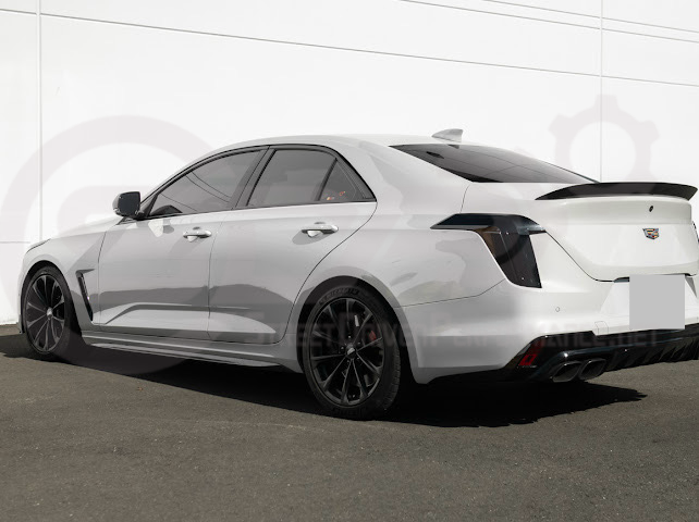2020-Up Cadillac CT4 | SMOKE TINTED Rear Tail Light Trim Bezel Cover Pair