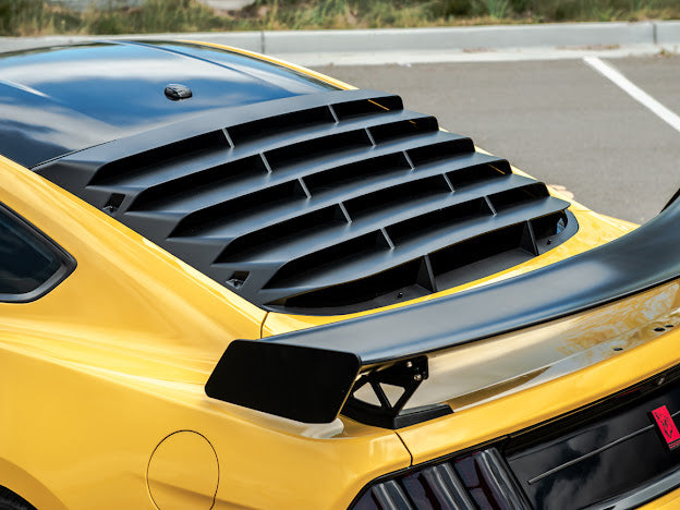 2015-2023 Ford Mustang S550 Coupe | MATTE BLACK Rear Window Louver Sun Shade Cover
